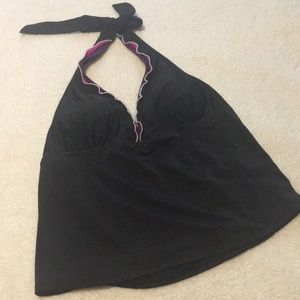 Pink/purple/black halter swimsuit top!